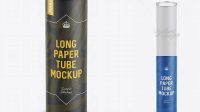 3836+ Long Paper Tube with a Convex Lid High-Angle View Editable Graphic Free PSD