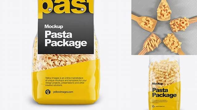 3839+ Fusilli Pasta PSD Mockup Front View Advanced and Editable PSD Template Free