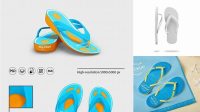 3839+ Matte Flip Flops PSD Mockup Top View Modern Free PSD Template