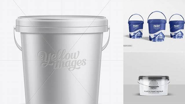 3841+ 10L Plastic Paint Bucket PSD Mockup Fully Layered Photoshop Freebie