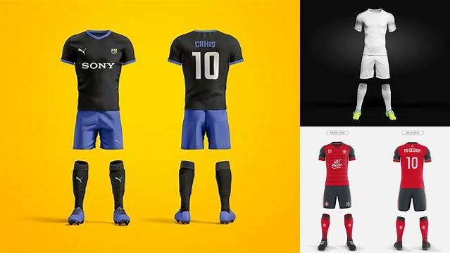 3842+ Full Soccer Kit Front View Smart Layer Mockup Free