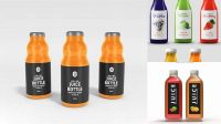 3844+ 330ml Glossy Juice Bottle PSD Mockup Easy-to-Use PSD Template