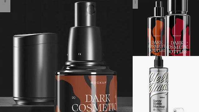 3844+ Opened Dark Spray Bottle With Transparent ?ap PSD Mockup Elegant Free Template