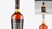 3845+ Cognac Bottle PSD Mockup Front View High-End Layered Mockup Free