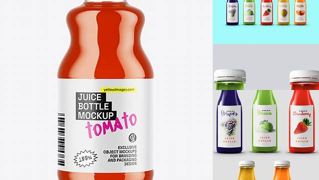 3852+ Bottle with Tomato Juice PSD Mockup Free PSD for Creatives