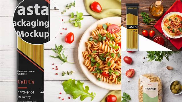 3852+ Pasta Packaging Mockup Free PSD Download