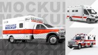 3855+ Ambulance Mockup Psd Versatile PSD Mockup File