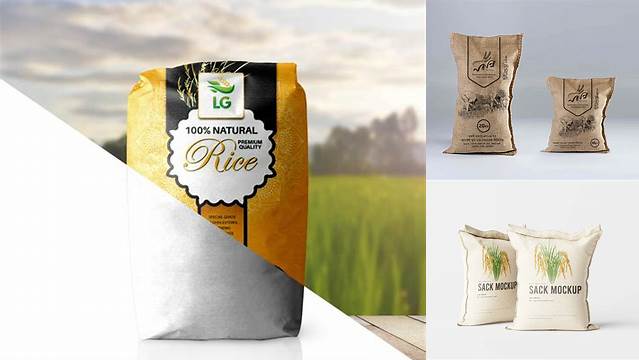 3855+ Mockup Rice Bag Free PSD