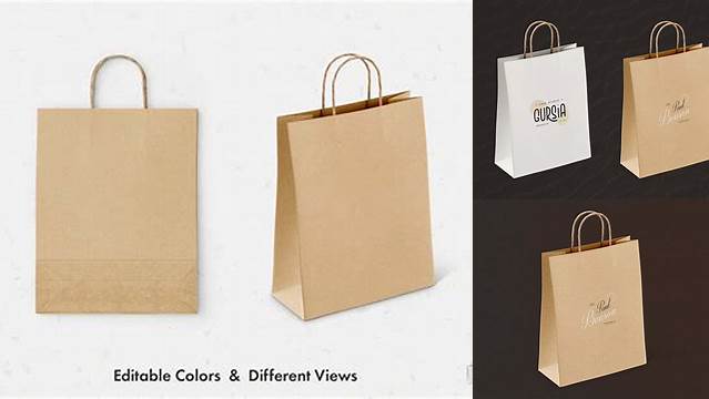 3860+ Glossy Paper Bag PSD Mockup Back View Fully Editable Photoshop PSD Free Download