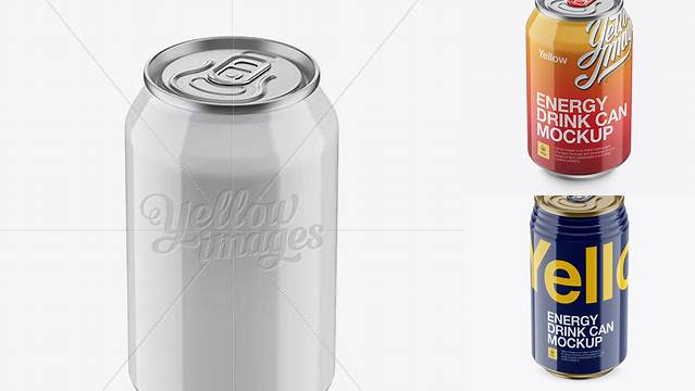 3865+ 330ml Glossy Aluminium Can PSD Mockup High-Angle Shot Download Professional PSD