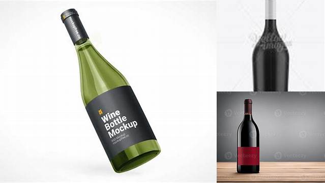 3865+ Matte Black Glass Wine Bottle PSD Mockup Best for Showcase