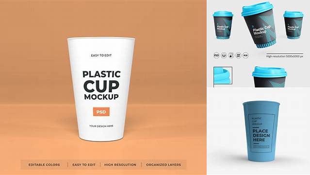 3865+ Plastic Cup PSD Mockup Exclusive Layered PSD Mockup