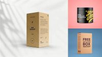 3866+ Green Jar with Paper Box PSD Mockup Advanced Editable Template Free