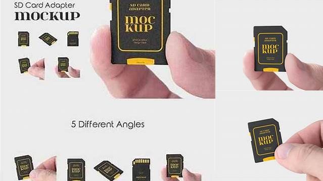 3872+ Micro SD Card With Adapter PSD Mockup Front View Fully Layered Photoshop Freebie