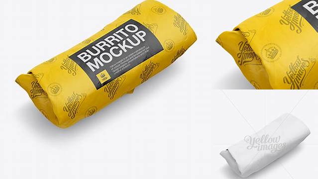 3874+ Burrito Wrapper PSD Mockup Halfside View Versatile and Elegant PSD File