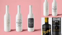 3875+ Ceramic Bottle with Paper Label PSD Mockup PSD for Creative Projects