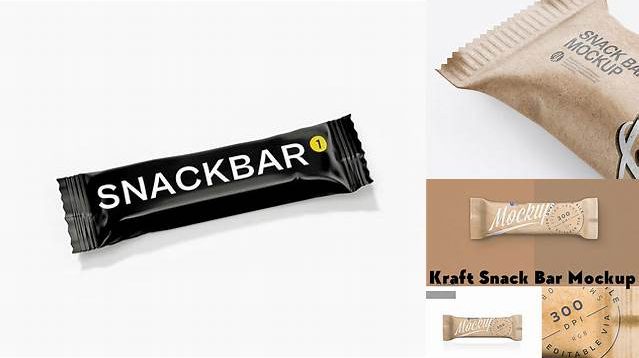 3875+ Kraft Snack Bar PSD Mockup Half Side View High-Angle Shot Digital Resource Free Download