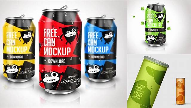 3875+ Tin Can 2 Pack PSD Mockup Fully Customizable Mockup PSD Free