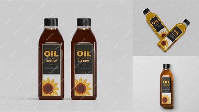 3875+ Unrefined Sunflower Oil Bottle PSD Mockup Editable and Customizable PSD