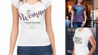 3880+ Women’s Slim-Fit T-Shirt PSD Mockup Back Half-Side View Unique Free Photoshop Files