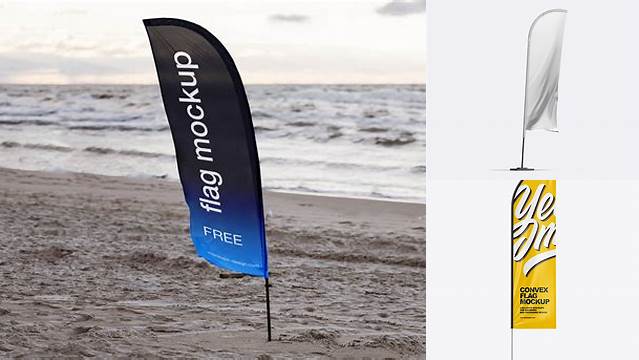 3884+ Beachflag Mockup Free Smart Object PSD