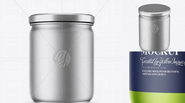 3888+ Matte Metallic Sauce Jar PSD Mockup Versatile Mockup for Designers