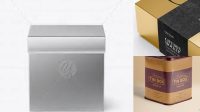 3888+ Metallic Box PSD Mockup High-Angle Shot Creative Free PSD Graphic Design