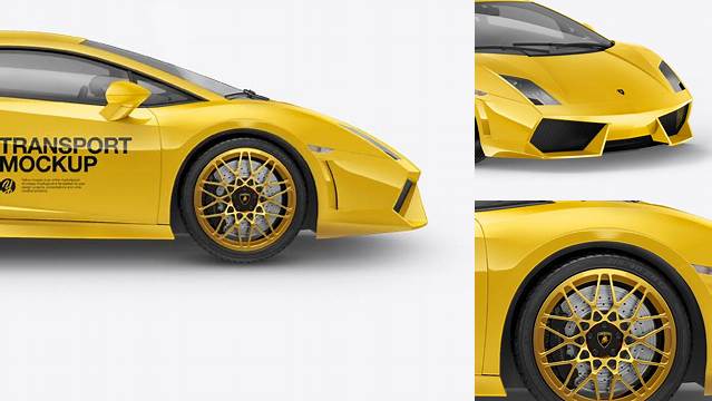 3891+ Lamborghini Gallardo PSD Mockup Side View Download Premium PSD Resource