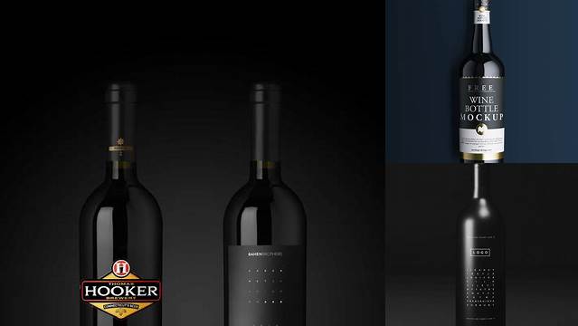 3892+ Metallic Wine Bottle PSD Mockup Free Photoshop Mockup Design