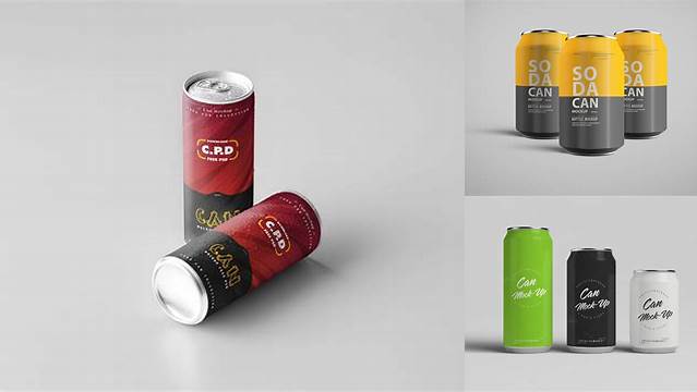 3899+ Four Cans PSD Mockup High Resolution