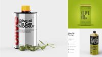 3901+ Olive Oil Tin Can with Cap PSD Mockup Premium Design Freebie