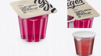 391+ Clear Cup with Jelly PSD Mockup Half Side View High Angle Shot Download Professional PSD