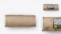 391+ Kraft Burrito Wrapper PSD Mockup Top View Fully Customizable Photoshop Freebie