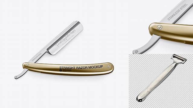 391+ Straight Razor With Metallic Handle PSD Mockup Stylish PSD for Free