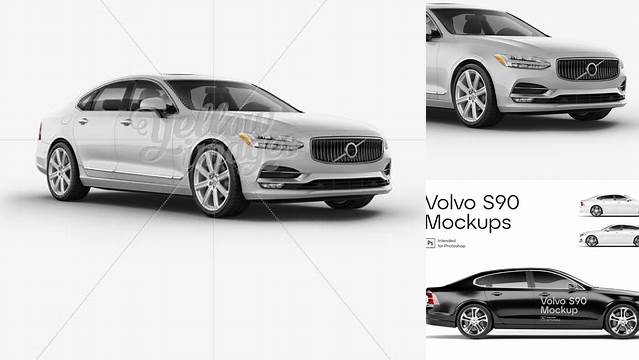 3911+ Volvo S90 PSD Mockup Halfside view Download Premium Free PSD