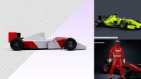 3913+ F1 Car Mockup Psd PSD Free Download