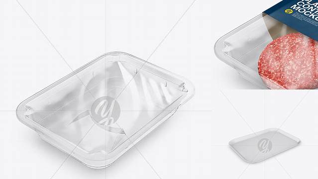 3913+ Transparent Tray PSD Mockup Side View High-Angle Shot Smart Design Template Free