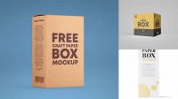 3916+ Matte Paper Box PSD Mockup Front View High Angle Shot High-Resolution PSD Download