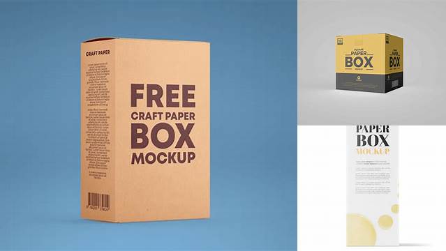 3916+ Matte Paper Box PSD Mockup Front View High Angle Shot High-Resolution PSD Download