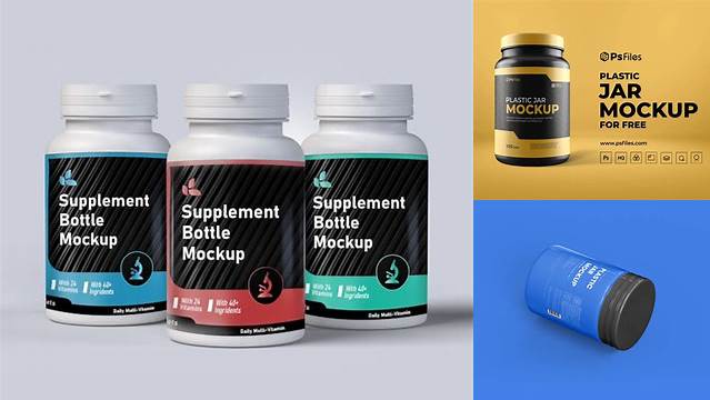 3916+ Matte Plastic Supplement Jar PSD Mockup Digital Download