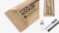 3920+ Kraft Stick Sachet PSD Mockup Half Side View High-Resolution Editable PSD