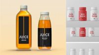 3921+ Square Plastic Bottle PSD Mockup Eye-Level Shot Fully Layered PSD Freebie