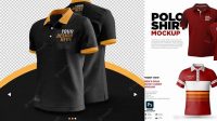 3923+ Men's Polo PSD Mockup Front View Creative Design Mockup