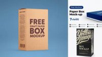 3923+ Paper Box PSD Mockup Halfside View High-Angle High-Quality Creative PSD