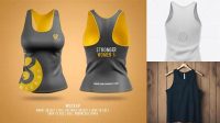 3924+ Womens Tank Top Premium PSD Mockup Halfside View Smart Object PSD Template