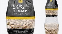 3929+ Clear Bag With Pistachio Nuts PSD Mockup Front View Photoshop PSD Free for Designers