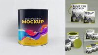 393+ Glossy Paint Can PSD Mockup High-Angle Shot Modern PSD Templates