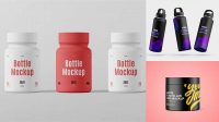 393+ Matte Metallic Plastic Bottle PSD Mockup Fully Customizable Mockup PSD Free