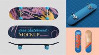 3936+ Skateboard PSD Mockup Back View Editable Graphic Free PSD