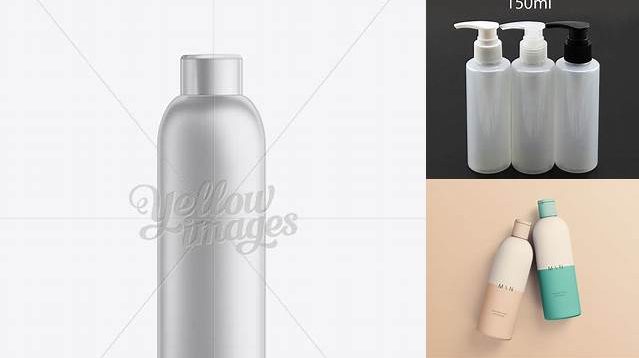 3936+ White Plastic Cosmetic Bottle with Cap 150 ml Free Downloadable PSD